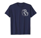 MyAnimal - Your Favourite Animal Wear Lion Head - Cool Portrait of a Proud Lion on Chest T-Shirt - size chart