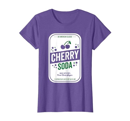 Funny Soda Pop Label Tees Soda Group Halloween Costume Cherry Soda T-Shirt - size chart