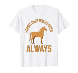 Mademark Horses Over Horsepower Always Equestrian Design T-Shirt - Men - size chart
