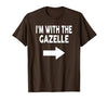 ShirtZilla I'm with The Gazelle Halloween Gazelle T-Shirt - size chart