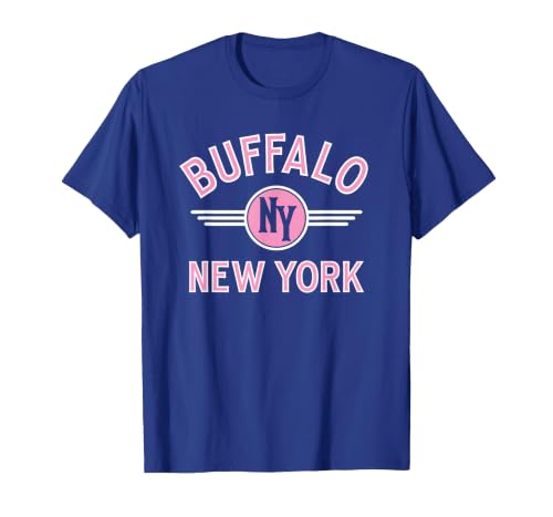 133 Apparel Buffalo NY Buffalo New York Circle NY Pink Print T-Shirt - size chart