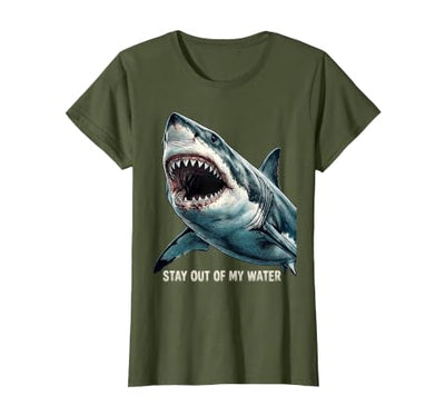 Stay Out of My Water Mens Shark Design T-Shirt