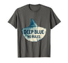 Mademark Deep Blue No Rules Shark Graphic Design T-Shirt - size chart