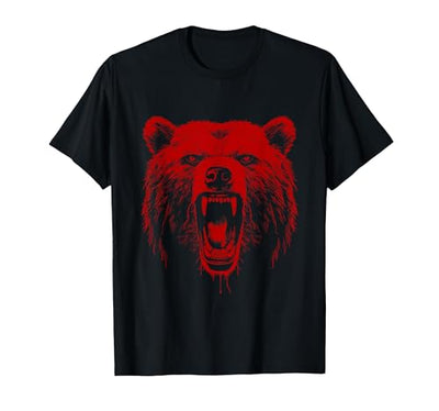 Bear Angry Grizzly Bear Hiking Camping Camper T-Shirt