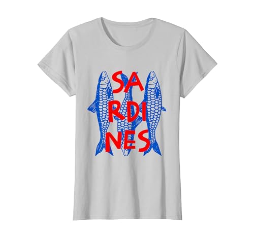 Vintage Sardine Tinned Fish Summer Tee Sardines Tinned Fish Retro Graphic for Men Women T-Shirt - size chart