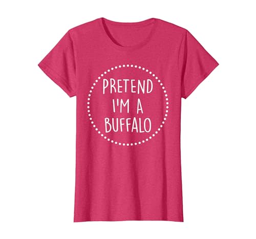Lazy Funny Halloween Costume Co. Pretend Im a Buffalo Halloween Costume T-Shirt - size chart