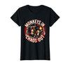 Mademark Monkeys In. Chaos Out. Punk Metal Circus Design T-Shirt - Women - size chart