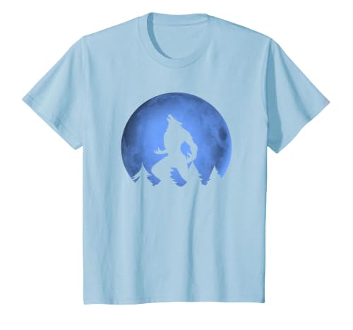 Ideas Halloween costume " Wolf moon " Wolf Halloween Costume Werewolf Blue Moon Scary for Men Boys T-Shirt - size chart