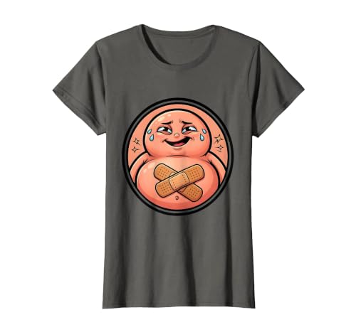 Mademark Tummy Ache Survivor Cute Stomach Bandage Graphic T-Shirt - size chart