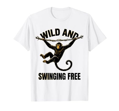 Mademark Wild and Swinging Free Monkey Graphic Design T-Shirt - Men - size chart