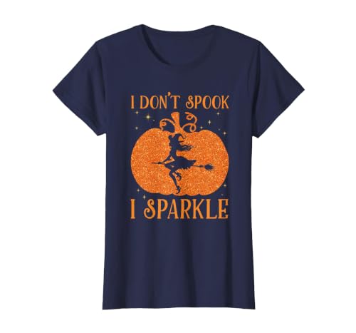 PDUS32 I Don't Spook I Sparkle Funny Halloween I Don't Spook I Sparkle Funny Halloween Girl Witch Pumpkin T-Shirt - size