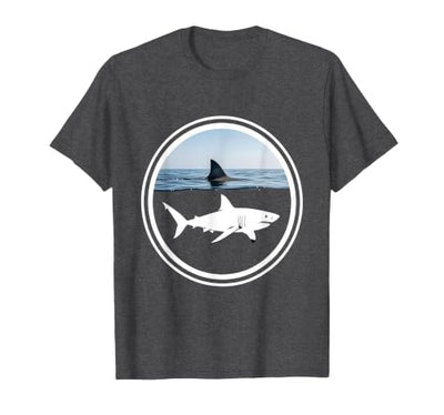 Split Ocean Scene Shark Graphic T-Shirt