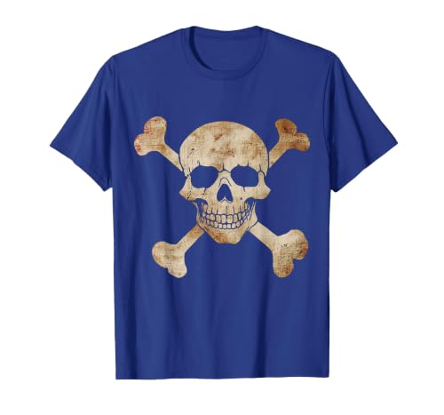 Halloween Designs. Pirate Flag Skull and Crossbones Skeleton Graphic Halloween T-Shirt - size chart