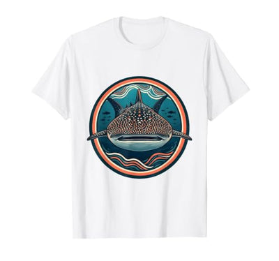 Whale Shark Sunlit Ocean Surface Illustration T-Shirt