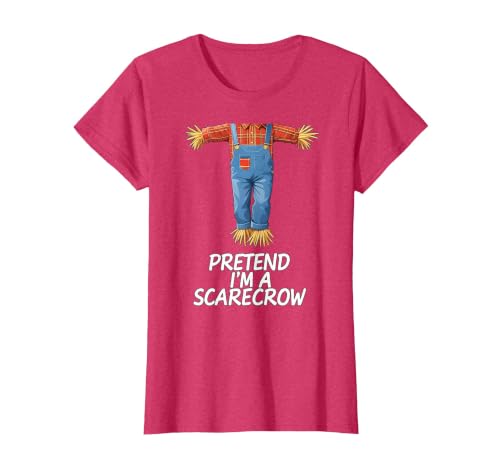 Humor Scarecrow Halloween Tees Pretend I'm A Scarecrow Halloween Costume T-Shirt - size chart