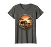 Mademark Elephant Herd Crossing Dusty Savanna Plain T-Shirt - Women - size chart