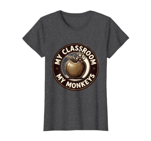 Mademark My Classroom My Monkeys Teacher Humor Design T-Shirt - Women - size chart
