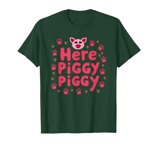 Mademark John Pork's Calling: Here Piggy Piggy Funny Pig Lover Gift T-Shirt - size chart