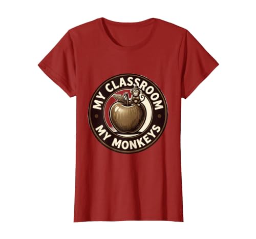 Mademark My Classroom My Monkeys Teacher Humor Design T-Shirt - Women - size chart
