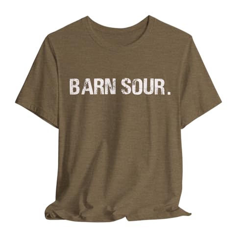 BARN SOUR Brand Horse Broke People Green Unisex Tee for Equestrians Horse Lovers Premium Cotton Made in USA - size chart