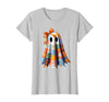 Patchwork Quilt Ghost Halloween Quilter Autumn Tee Patchwork Ghost Quilt Halloween Quilter Fall Autumn Bow Cute T-Shirt -