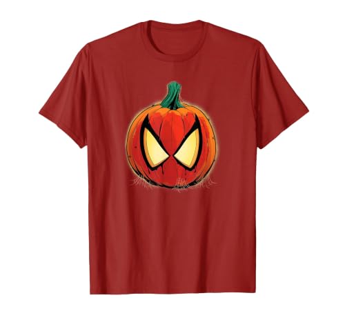 Marvel Spider-Man Halloween Spooky Pumpkin Jack-o'-Lantern T-Shirt - size chart
