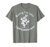 Sorry I'm Late, I Didn't Want to Come White Rabbit Watch T-Shirt — design detail