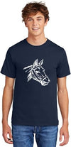 Comical Shirt Horse Graphic Top for Equestrian and Animal Lovers Cotton Tee Adult Youth Tall Men Women - size chart