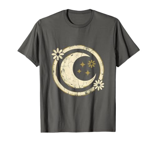 Mademark Floral Horns Halloween Braided Witch Illustration T-Shirt - size chart