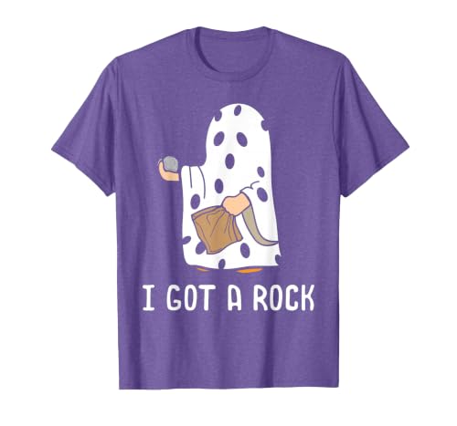 Funny Halloween Vibes Trick Or Treating I Got A Rock Funny Halloween Trick Or Treating Ghost T-Shirt - size chart