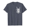 Funny Skeleton Halloween Vintage Stay Spooky Hand Skeleton Happy Halloween Pocket T-Shirt - size chart