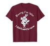 Sorry I'm Late, I Didn't Want to Come White Rabbit Watch T-Shirt — design detail
