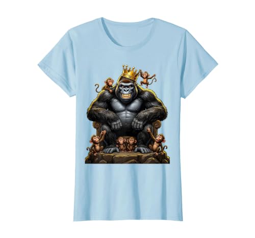 Mademark King Gorilla Dad Surrounded by Little Monkeys T-Shirt - Women - size chart