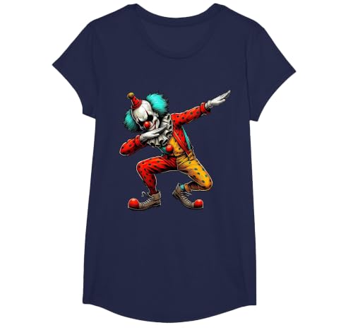 Creepy Halloween Dabbing Dab Dance Dabbing Creepy Clown Scary Halloween Dab Dance T-Shirt - size chart