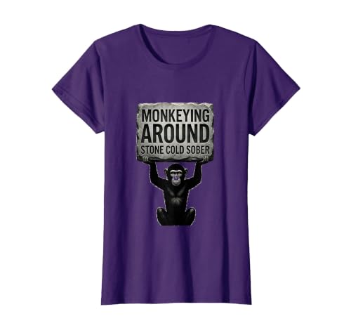 Mademark Monkeying Around Stone Cold Sober Design T-Shirt - Women - size chart