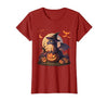 Halloween Dragons Fantasy Spooky Witchy Cute Halloween Dragon Witch Hat Pumpkin Moon Fantasy T-Shirt - size chart