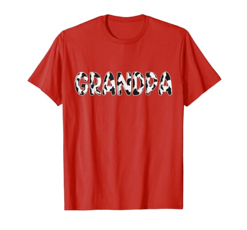 Cow Pattern Print Family Matching Birthday Shirts Cow Grandpa Birthday Family Matching Fathers Day Boy Girl T-Shirt - size