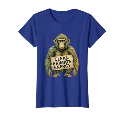 Mademark Clean Primate Energy Monkey Sober Men Design T-Shirt - Women - size chart