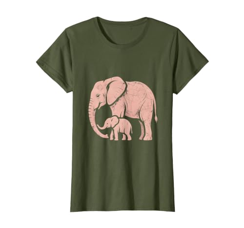 Mademark Mama Elephant Trunk Wrapped Around Baby T-Shirt - Women - size chart