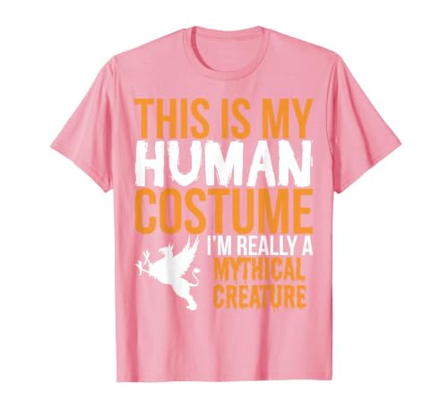 This is My Human Costume Mythical Creature - Halloween Funny T-Shirt - size chart
