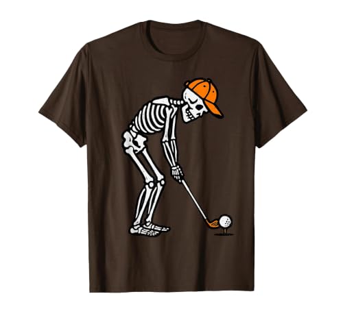 Halloween Tees for Women Men Kids Skeleton Golf Halloween Golfer Costume Dad Mens Boys Kids T-Shirt - size chart