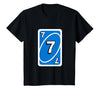 UNO Halloween Blue 7" Card T-Shirt - size chart