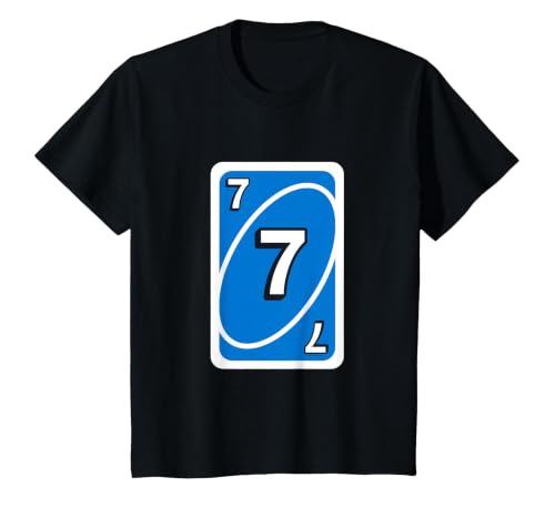 UNO Halloween Blue 7" Card T-Shirt - size chart