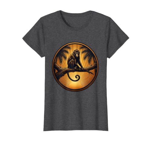 Mademark Monkey Silhouette Tropical Sunset Graphic T-Shirt - Women - size chart