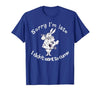 Sorry I'm Late, I Didn't Want to Come White Rabbit Watch T-Shirt — design detail
