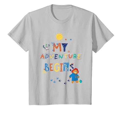 Paddington Bear & Pigeonton My Adventure Begins Kids T-Shirt - size chart