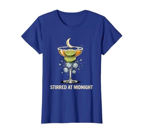 Mademark Stirred At Midnight Witch Halloween Cocktail Margarita Lover T-Shirt - size chart