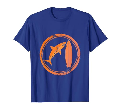Mademark Great White Shark Breaching Surfboard Graphic T-Shirt - size chart