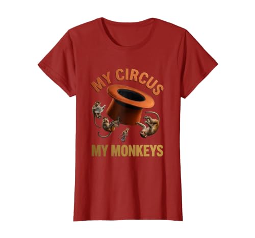 Mademark My Circus My Monkeys Funny Women Design T-Shirt - Women - size chart