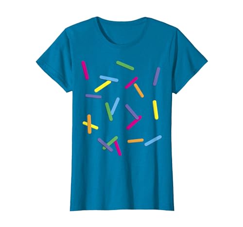 SKM Designs - Easy Halloween Rainbow Sprinkles Ice Cream Simple T-Shirt Costume T-Shirt - size chart